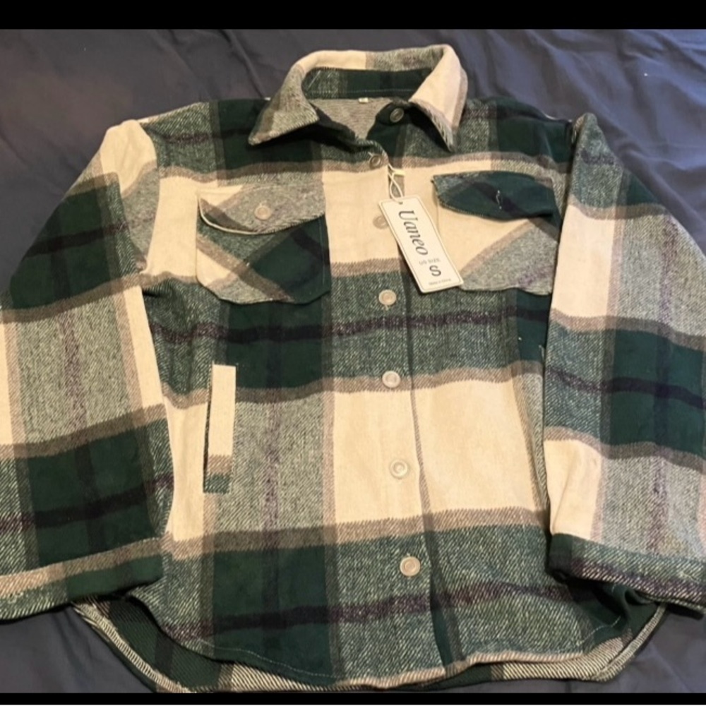 UANEO Women’s Plaid Botton Down Top S